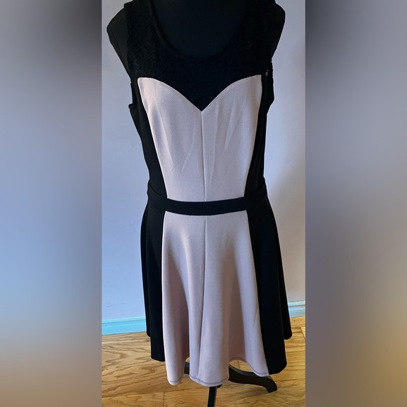 Enfocus Studio Dresses & Skirts - EUC Figure Flattering Black & Peach A-line Dress 14